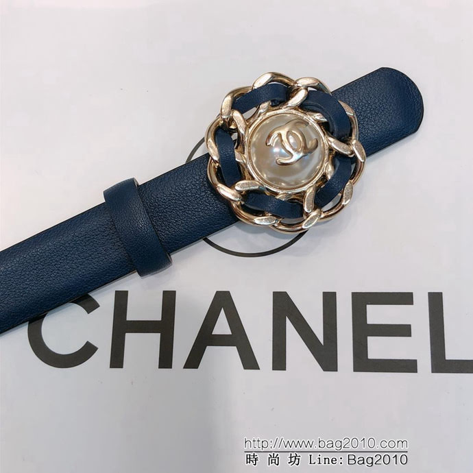 CHANEL香奈兒 18新款 20MM精品 進口光滑優雅牛皮小妖帶 CC穿皮鏈條經典銅扣  xfp1046